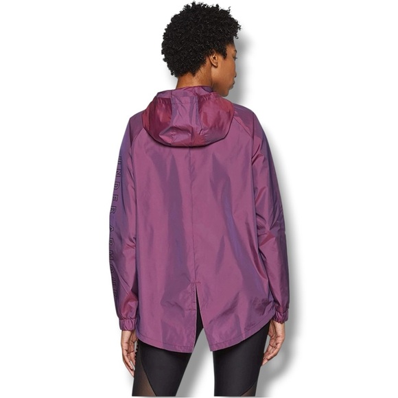 UNDER ARMOUR Women's Storm Iridescent Woven Graphic Warm-up Top - M Purple - Picture 16 of 16